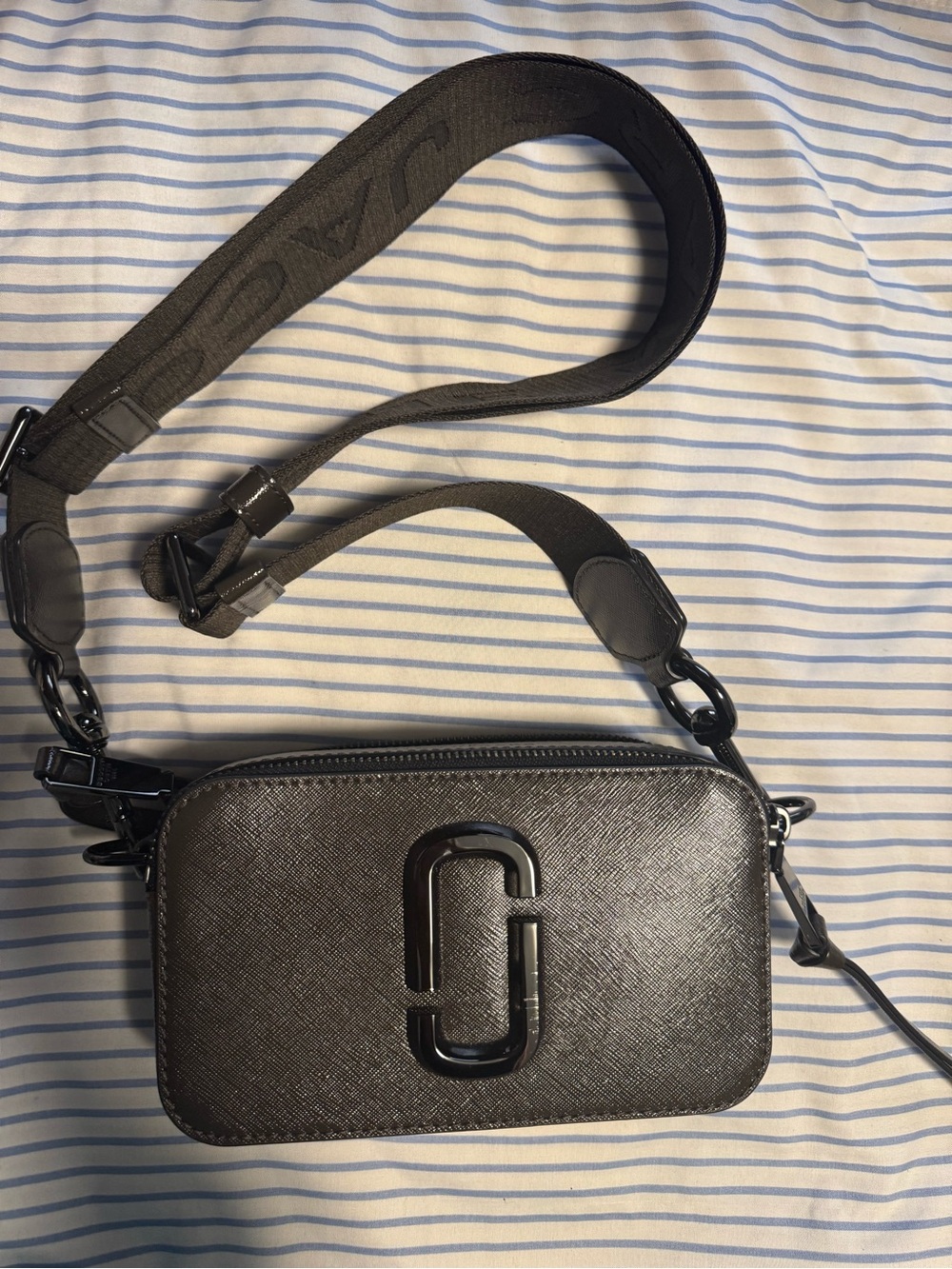 Marc Jacobs Black Crossbody Snapshot Camera Bag with Wide Strap